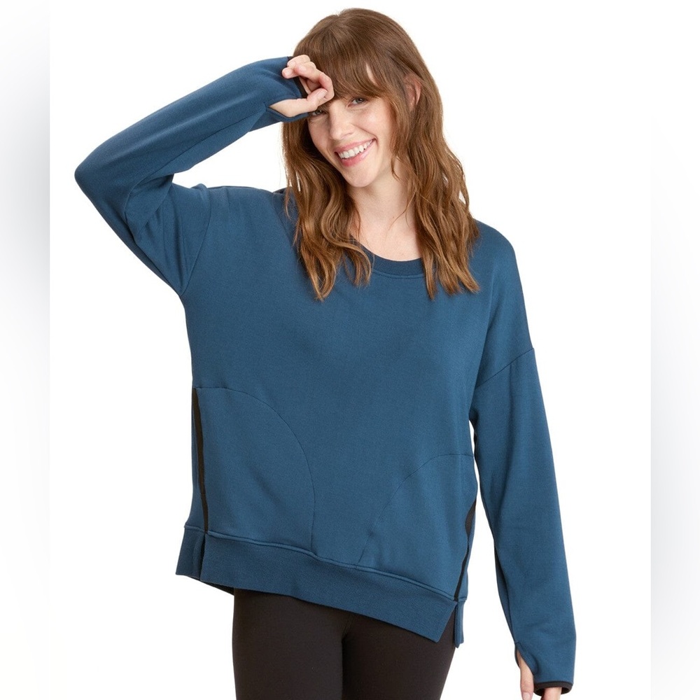 Threads 4 Thought Mallorie Teal “Oceanic” Women’s Small Feather Fleece Pullover